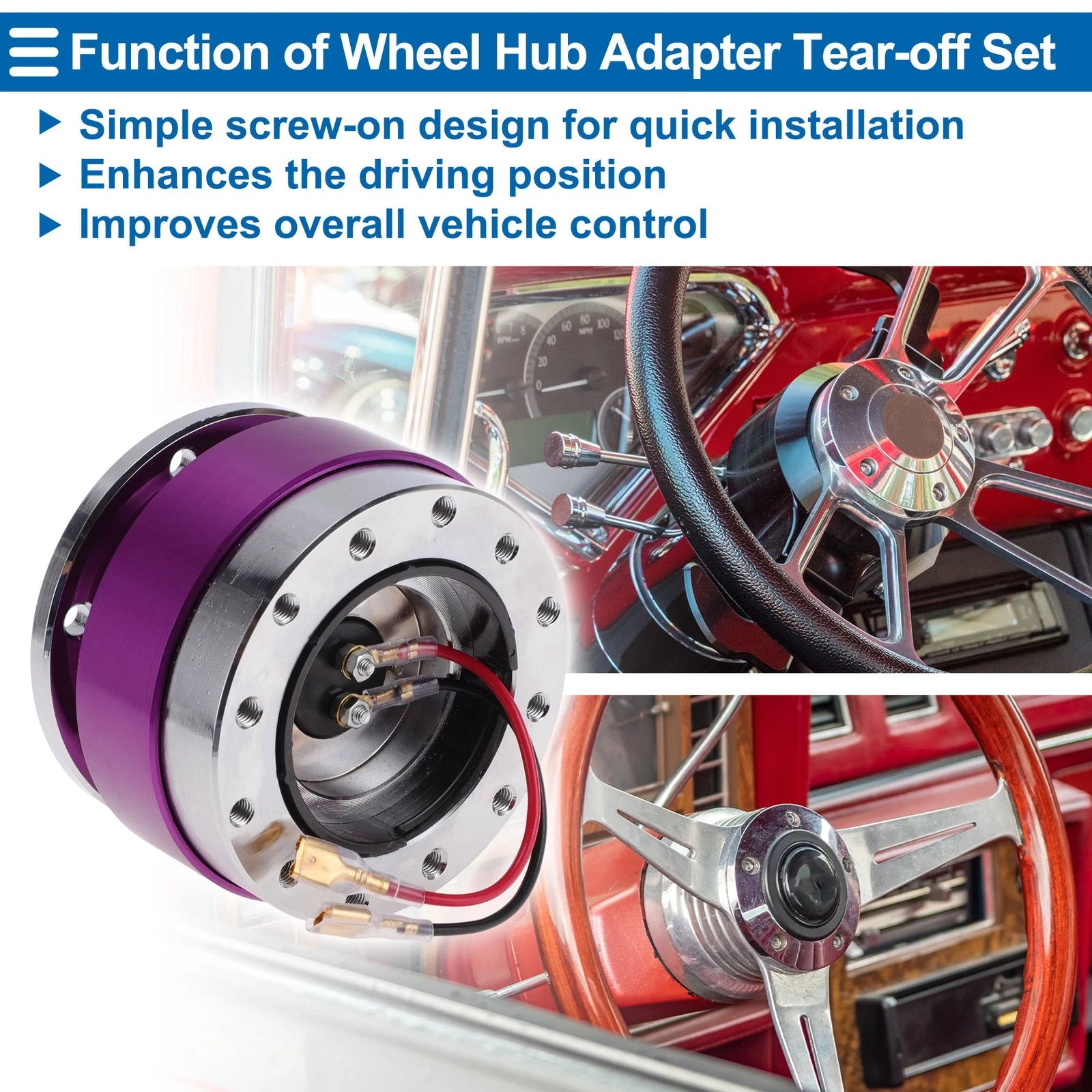 Steering Wheel Quick Release Hub Adapter 12 Hole for Universal Vehicles