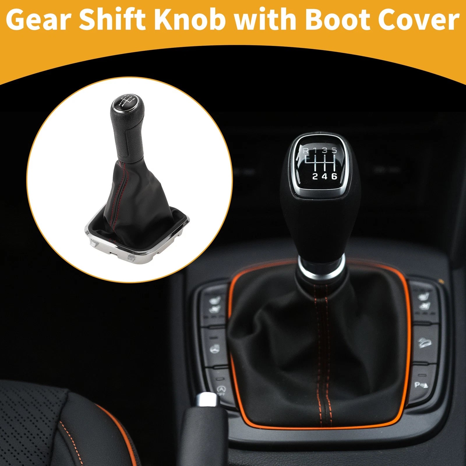 Gear Shifter Knob with Cover Replacement for Volkswagen Polo (2014–2017)