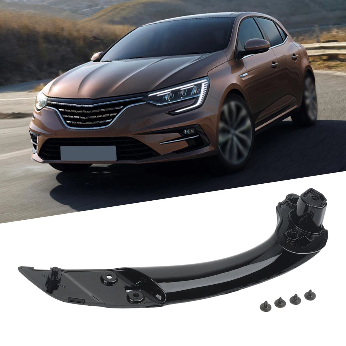 ABS Black Interior Door Handle for Renault Megane III (2008–2016) Right Front