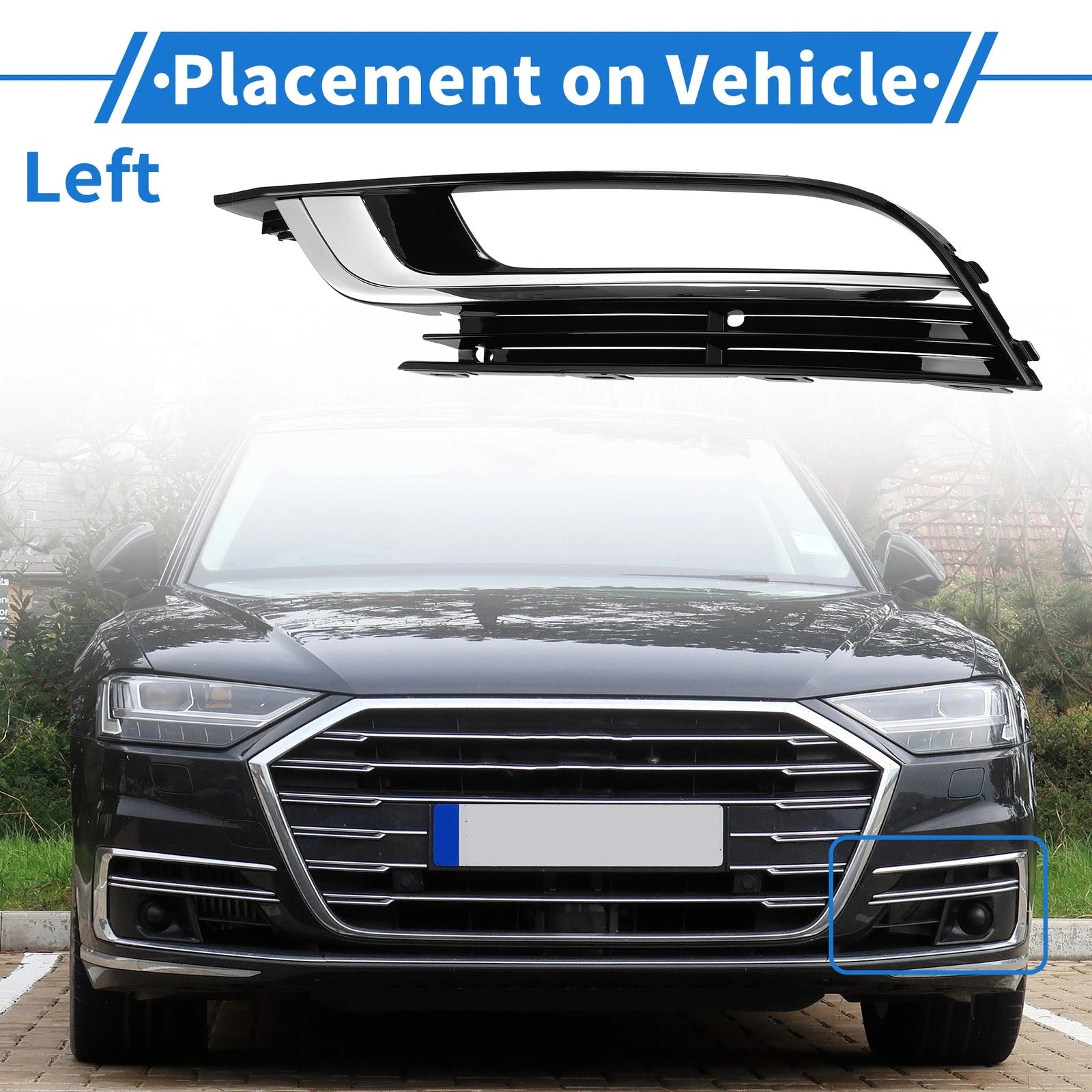 Front Left Fog Light Grill Replacement for Volkswagen CC (2013–2016)