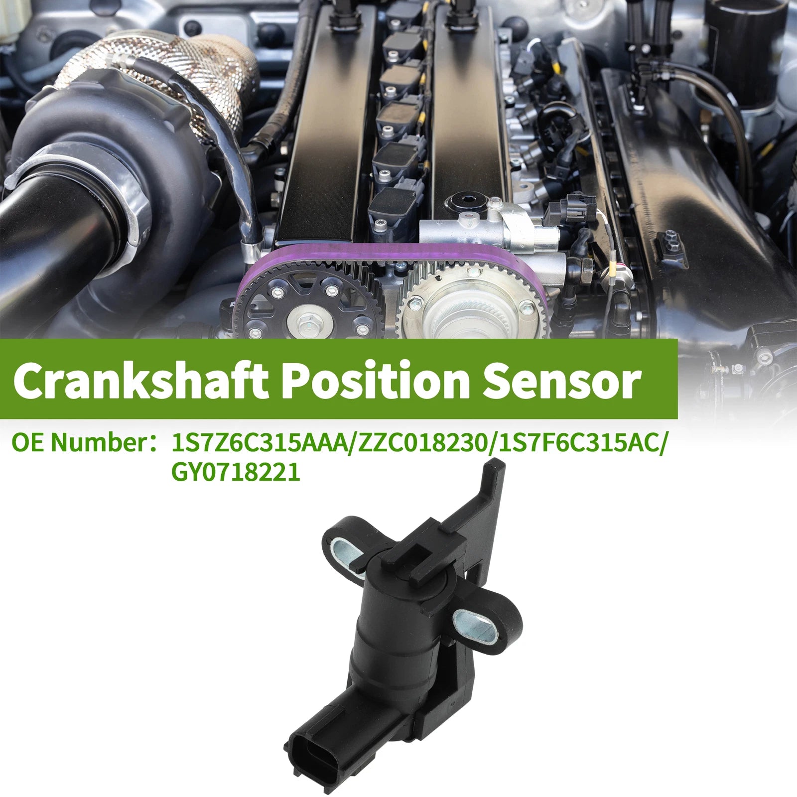 Crankshaft Position Sensor for Ford Focus (2003–2011) 1S7Z6C315AA Black