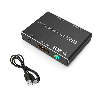 1x2 MST Splitter Repeater for HDMI/DP (Supports HDR, 8K 30Hz)