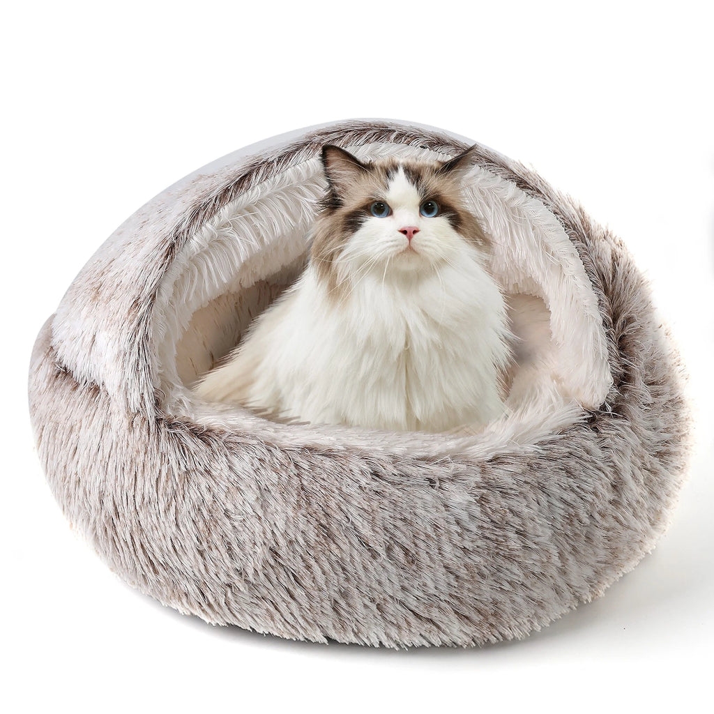 Soft Plush Cat Bed for Cats (Warm Winter Comforter)
