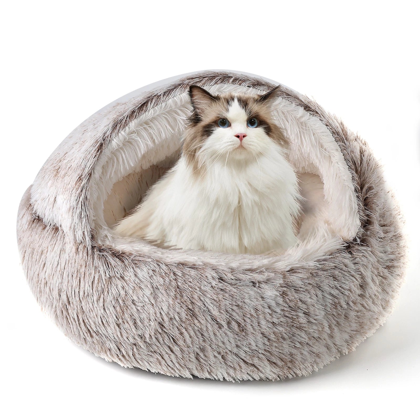 Soft Plush Cat Bed for Cats (Warm Winter Comforter)