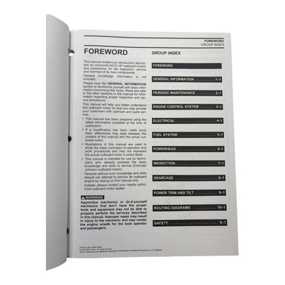 Service Manual for Evinrude Johnson 60/70 HP SO 4 Stroke (2005) 5005996