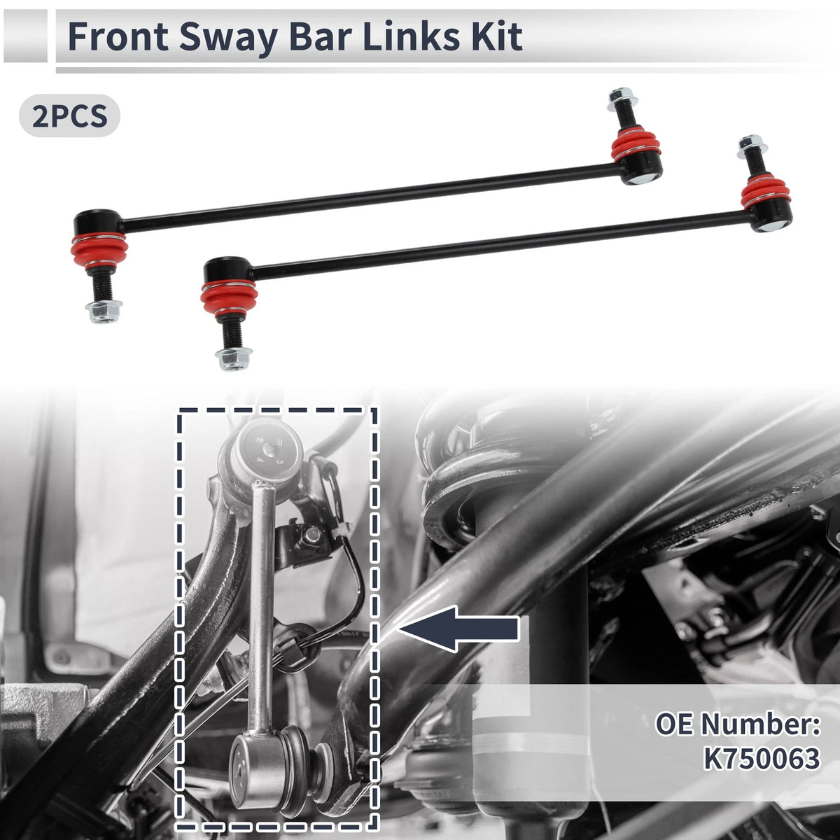 Set of 2 Front Stabilizer Bar Links for Land Rover Range Rover (2003–2012) No.K750063