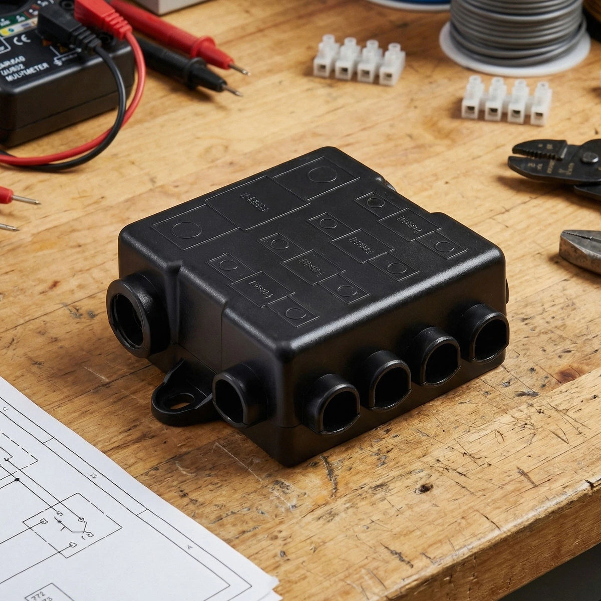 5-Way Fuse Box for Automotive Marine 12V 24V Applications 500A MEGA Fuses
