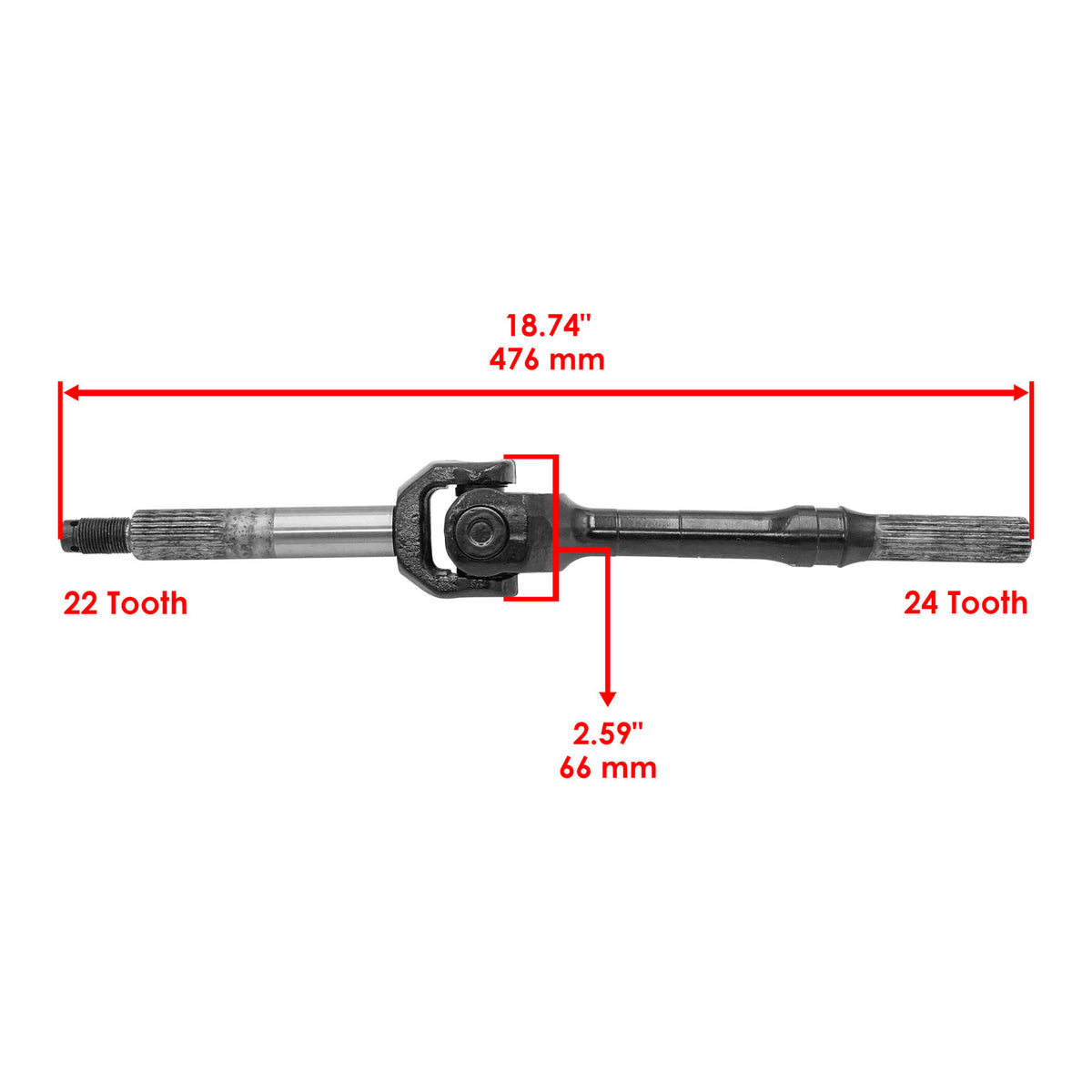Rear Axle Drive Shaft Outside Replacement for Kawasaki Mule 3020 (1993–1993)