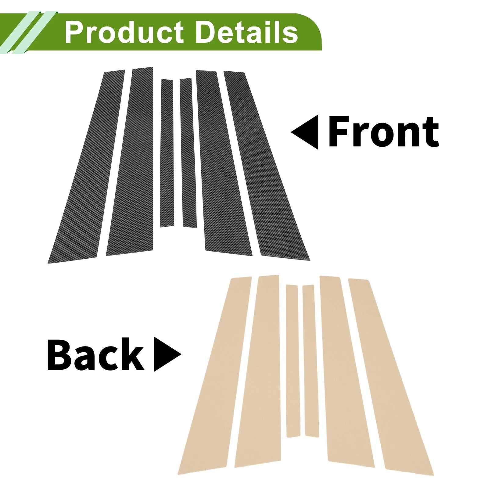 6 Pcs Door Pillar Window Trim Replacement for BMW 7 Series (2002–2008)