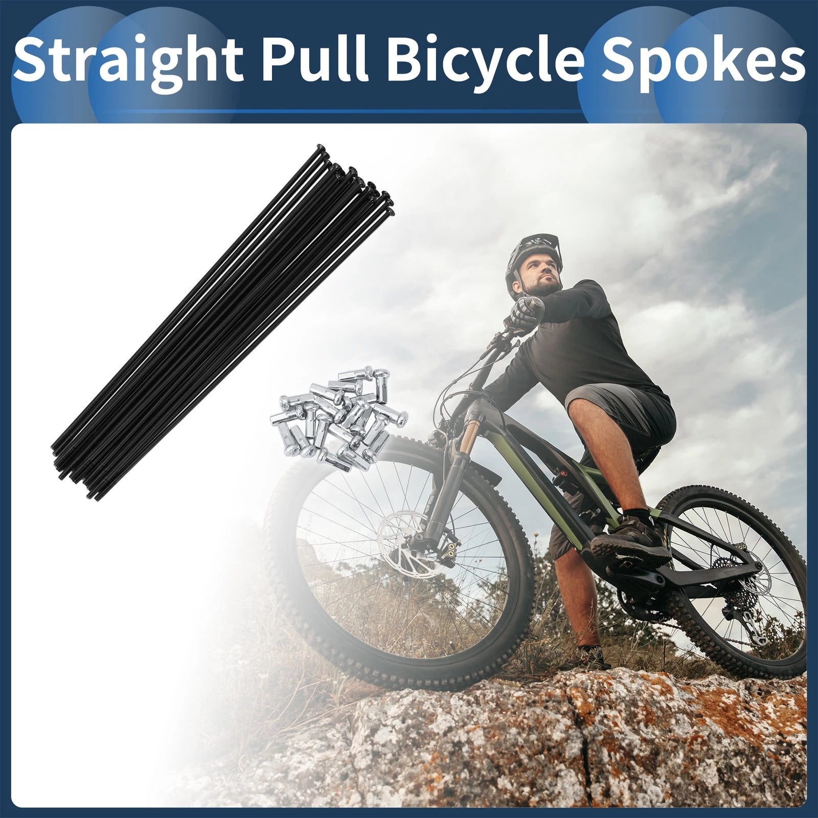 Bicycle Spokes Set 155mm Straight Pull for 14G Wheel Spokes (All Makes)