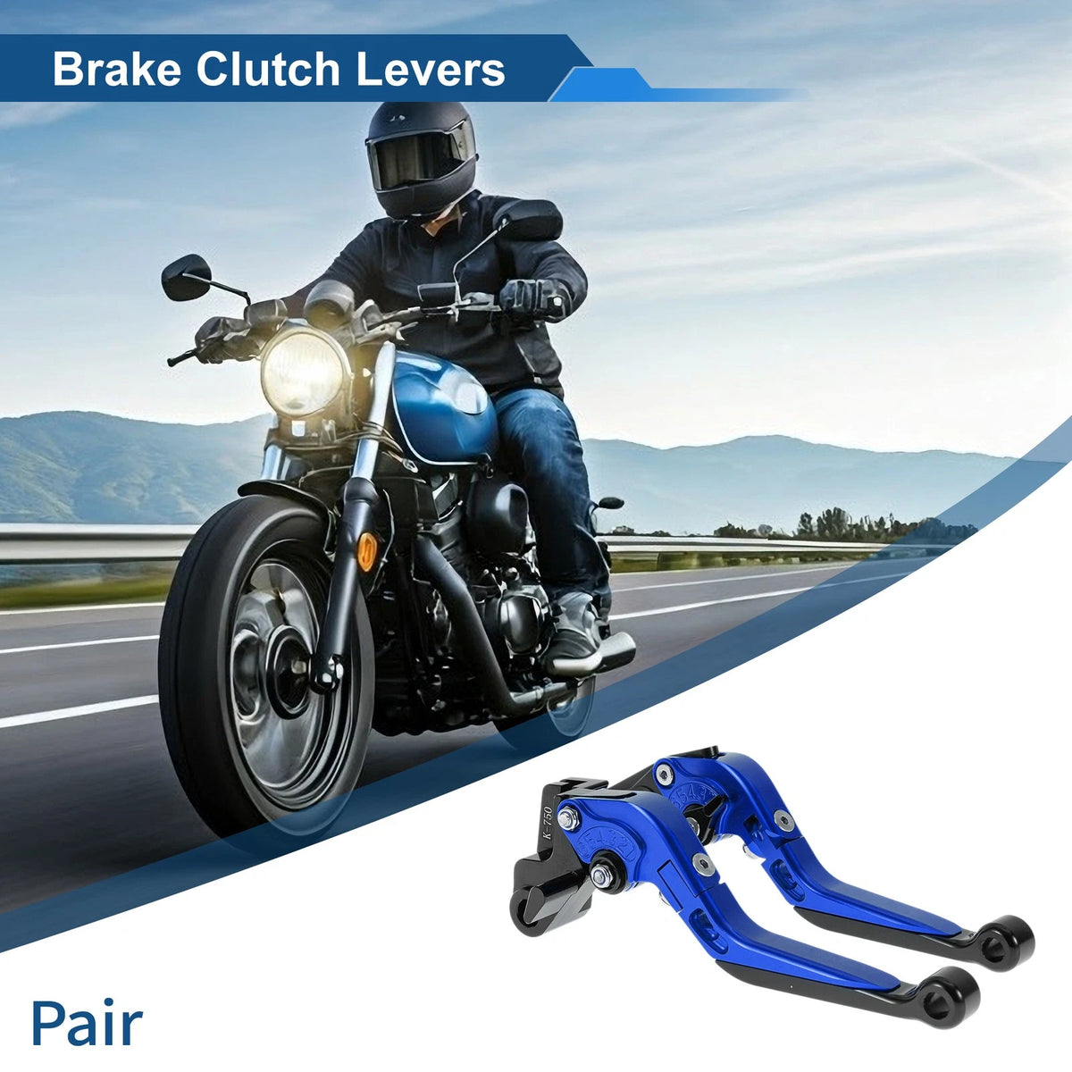 Short Long Brake Clutch Lever for Kawasaki Ninja 650R (2009–2016) Blue Black