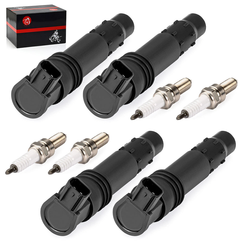 Set of 4 Ignition Coils & Iridium Spark Plugs for Suzuki GSX-R600 GSX-R750 GSX-R1000 (2001–2023)