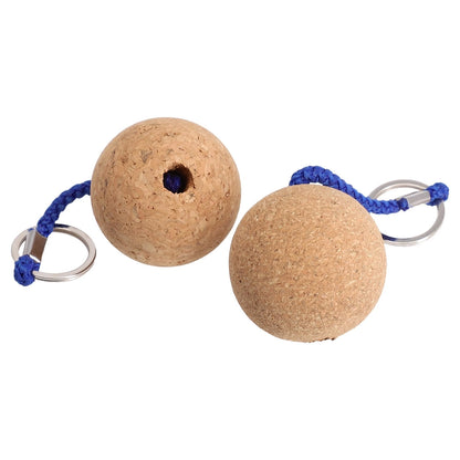 2X Round Floating Cork Keyring Ball for (50mm)