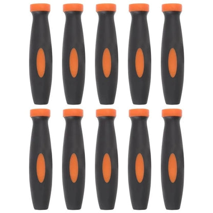 Set of 2 Rubber Handles for Practical File (Black/Orange)
