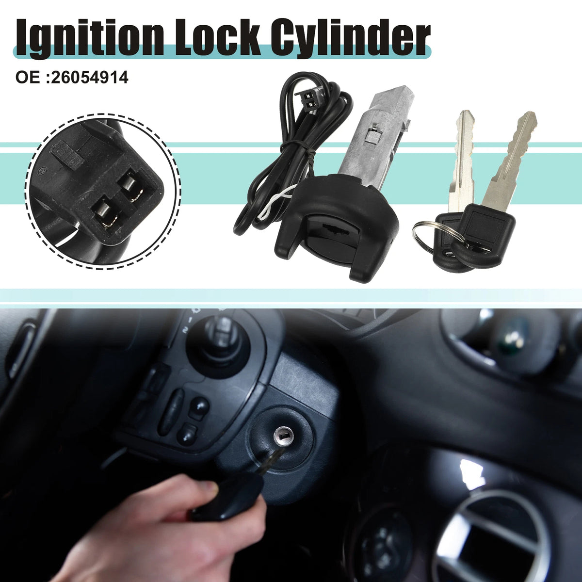 Ignition Switch Cylinder Lock Assembly for Buick Century (1997–2005) 26054914