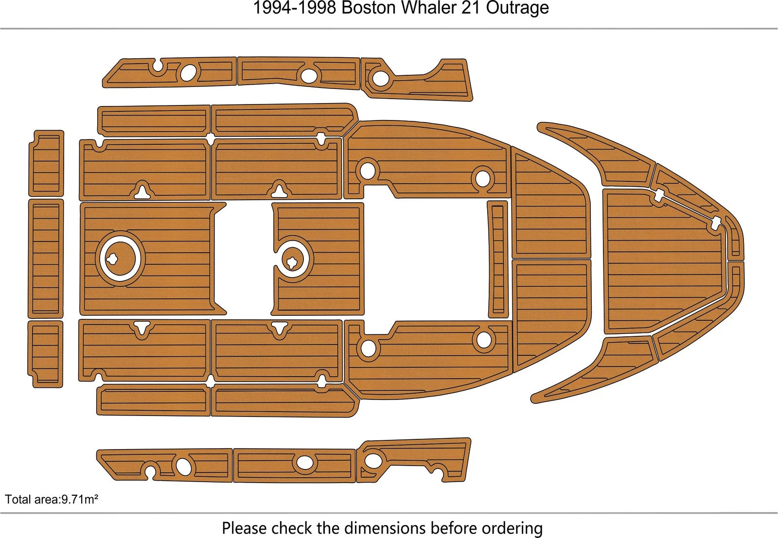 Seadek Swim Platform Cockpit Pad for Boston Whaler 21 Outrage (1994)