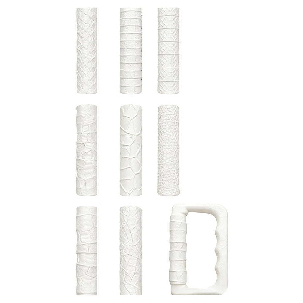 9-Piece Texture Roller Kit for DIY Clay Projects and Miniature Design