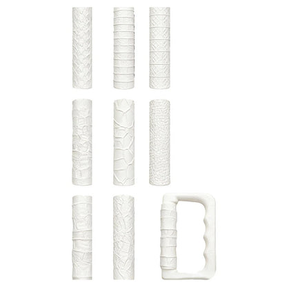 9-Piece Texture Roller Kit for DIY Clay Projects and Miniature Design