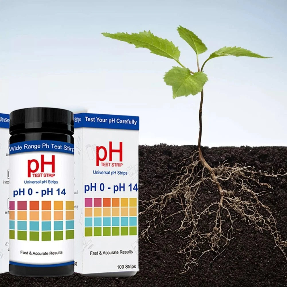 100pcs Litmus Strips pH 014 for Soil and Water Testing