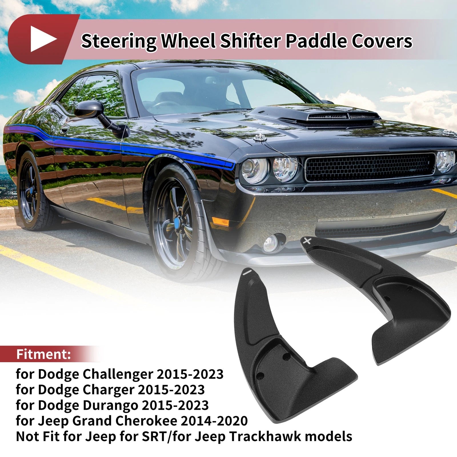 Aluminum Steering Wheel Paddle Shifters for Dodge Challenger (2015–2023)