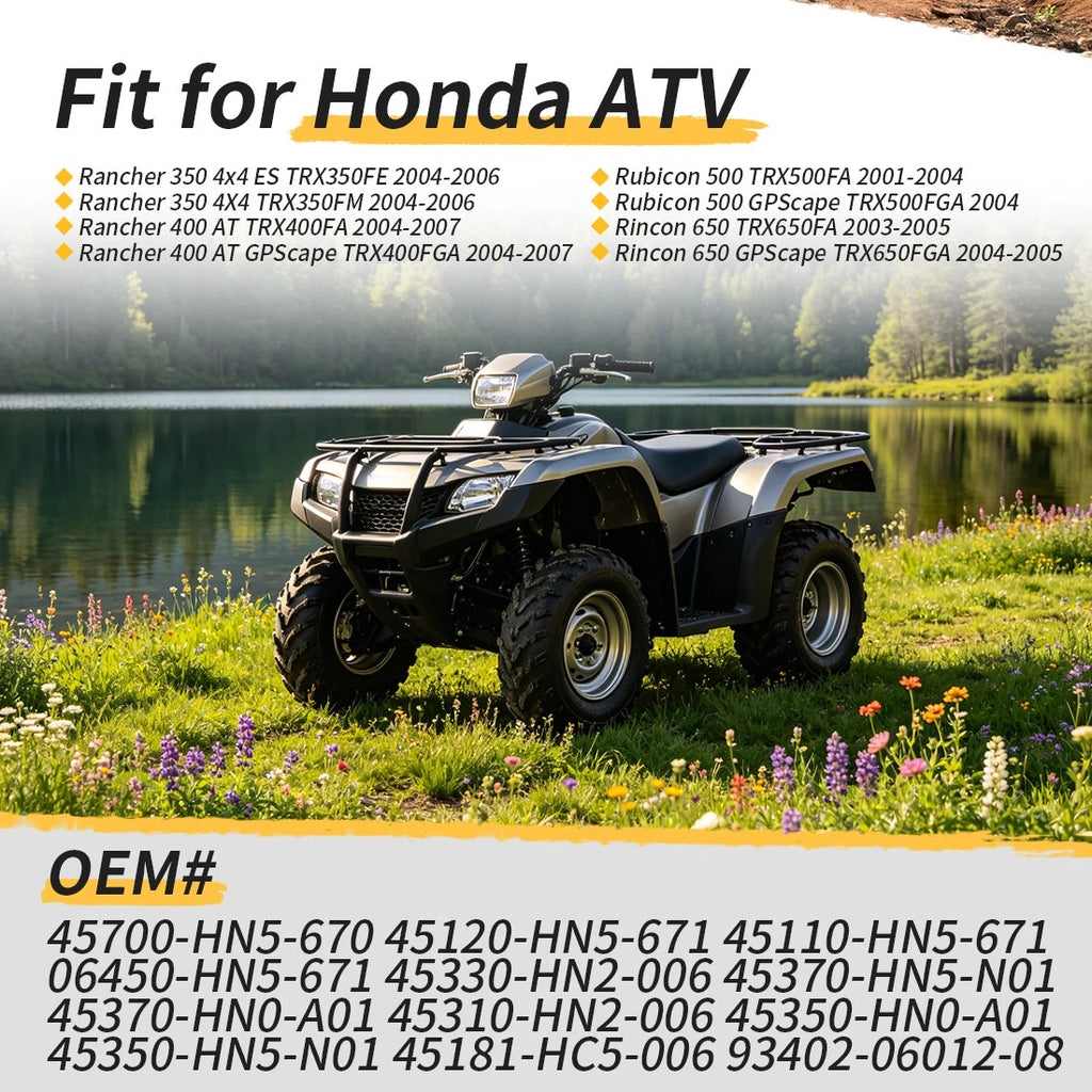Front Brake Drum Hub Plate Shoes Kit for Honda Foreman Rubicon 500 (2001–2004)