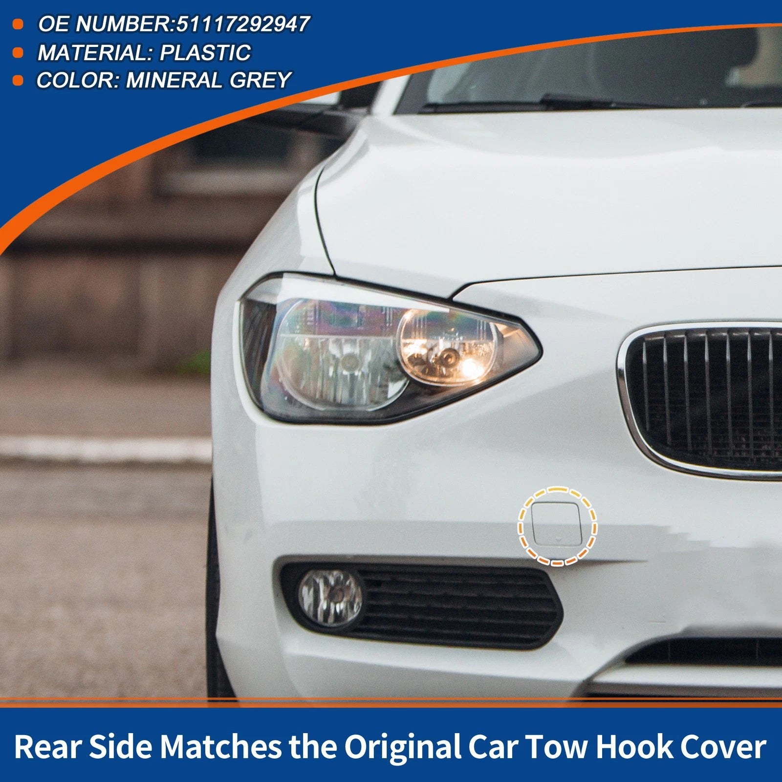 Front Tow Hook Cover Replacement for BMW 1 Series F20 (2011–2019)