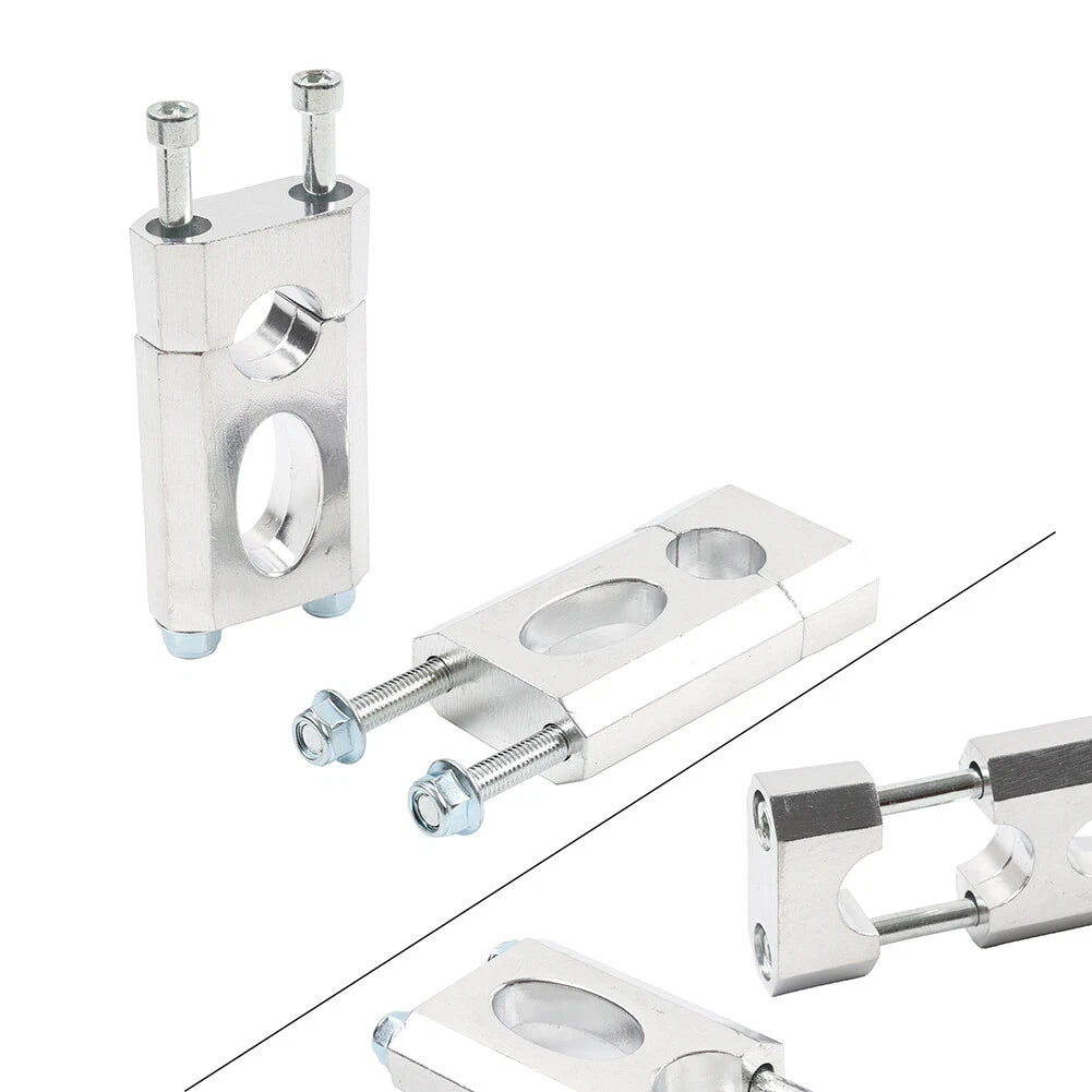 22mm Handlebar Mount Clamp Risers for 50-125cc Dirt Pit Bike (Silver)