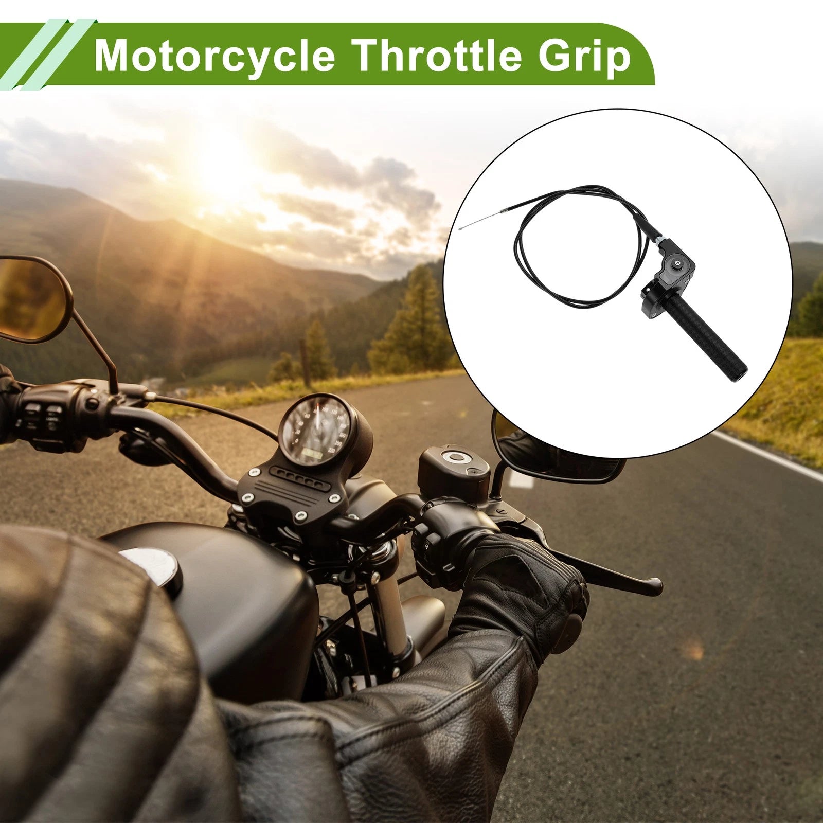 22mm Throttle Grip Replacement for Mini Bike Pit Bike 49CC-125CC Black
