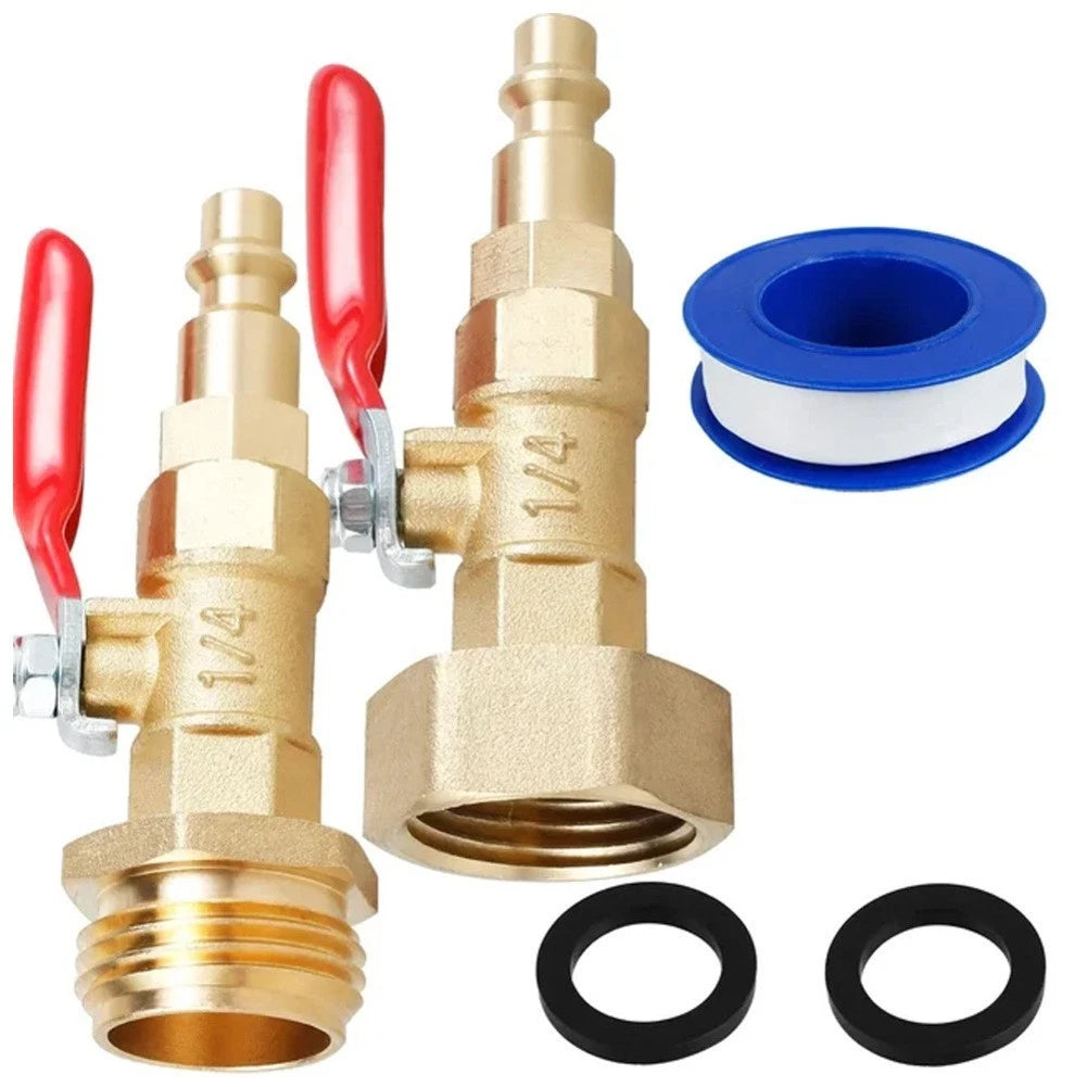 2 Pack Brass RV Winterizer Adapters for Sprinkler & Garden Hose Use