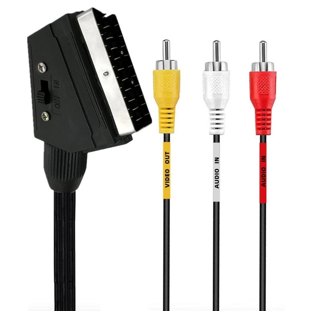 Scart to RCA Composite Audio Video Cable 1.5 Meter for TV Setup