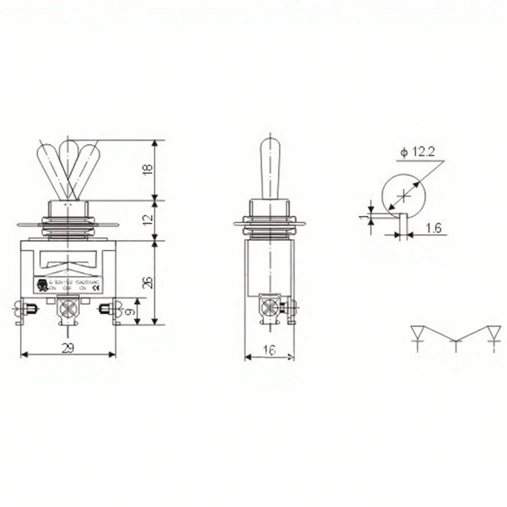3 Position Switch 15A for Marine (Easy Installation)