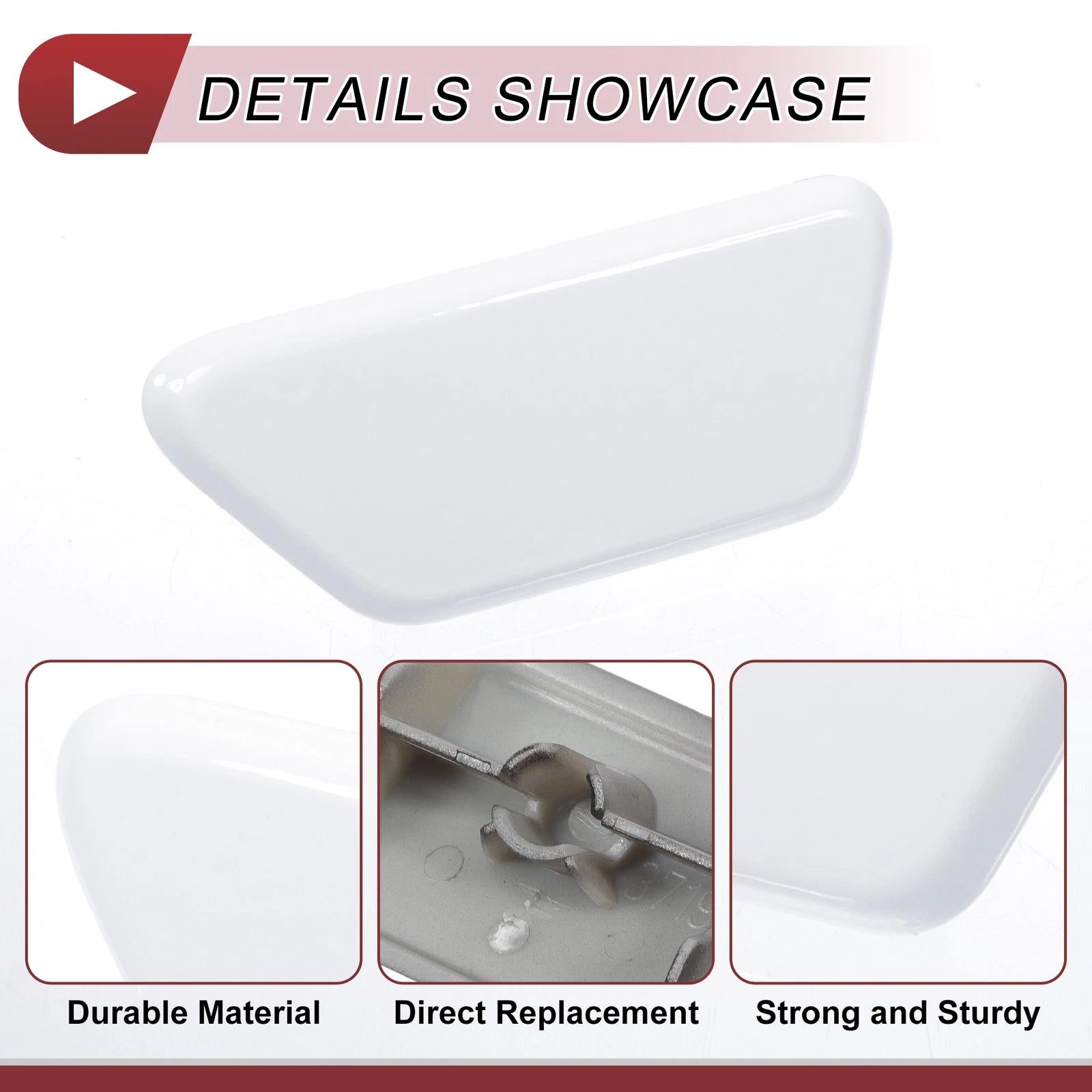 Front Left Washer Nozzle Cover Cap for Mitsubishi Outlander XL (2013–2015) White