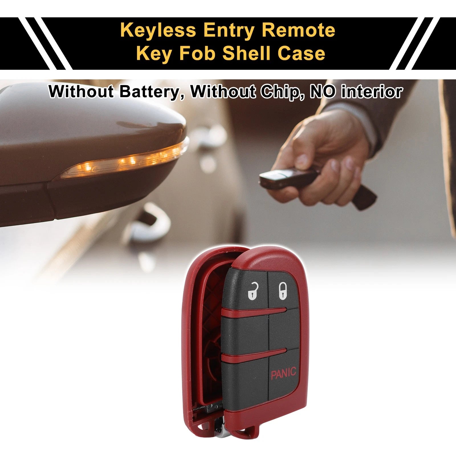 3 Button Key Fob Shell Replacement Case for Dodge Charger (2018–2020)