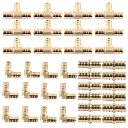 36pcs Brass PEX Fittings Repair Tool Kit with Crimp Tool