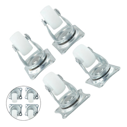 Set of 4 Swivel Casters for Strollers and Warehouses - White/Silver
