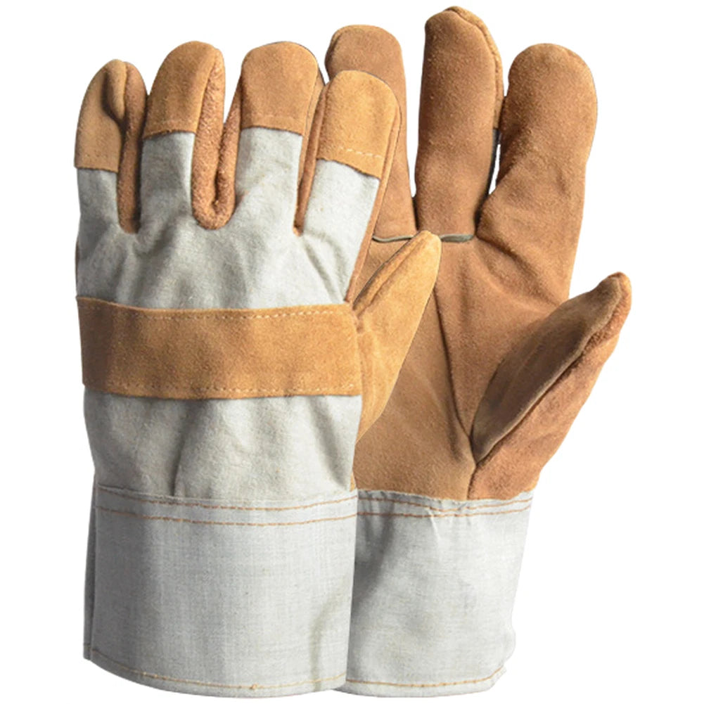 Welding Gloves Cowhide Brown 27cm for MIG TIG Welding and Grinding