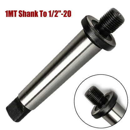 Morse Taper MT1 Adapter for Drill Chuck Arbor (1MT Shank to 1/2"-20)