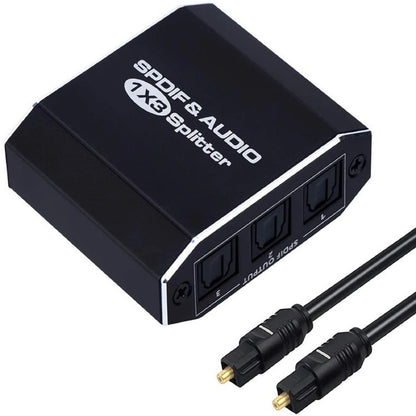 Digital SPDIF Optical Audio Splitter Adapter for Toslink (1x3)