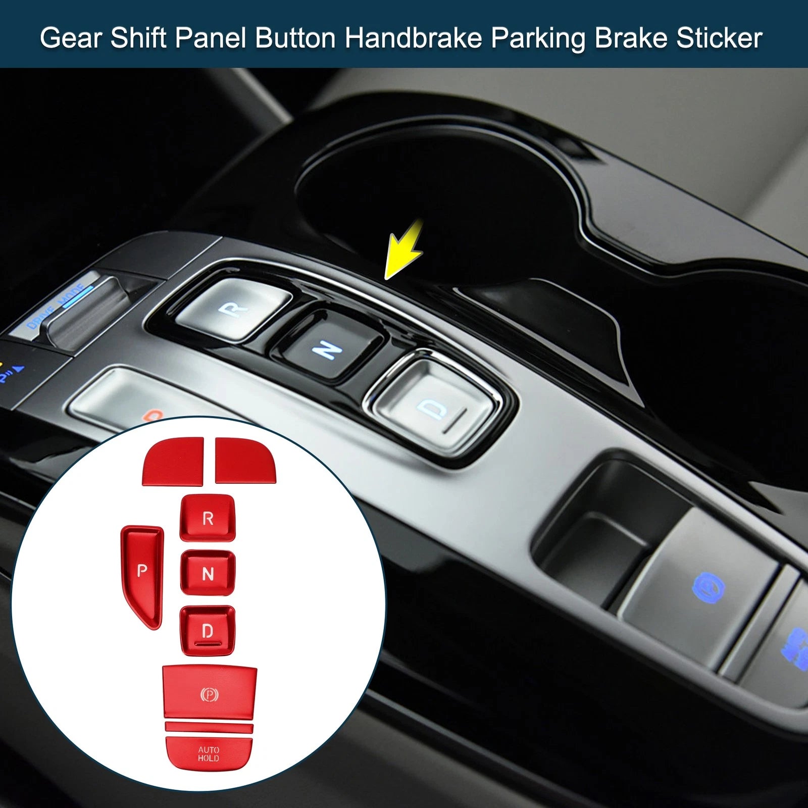 Gear Shift Panel Button Handbrake Sticker for Hyundai Tucson (2016–2023)
