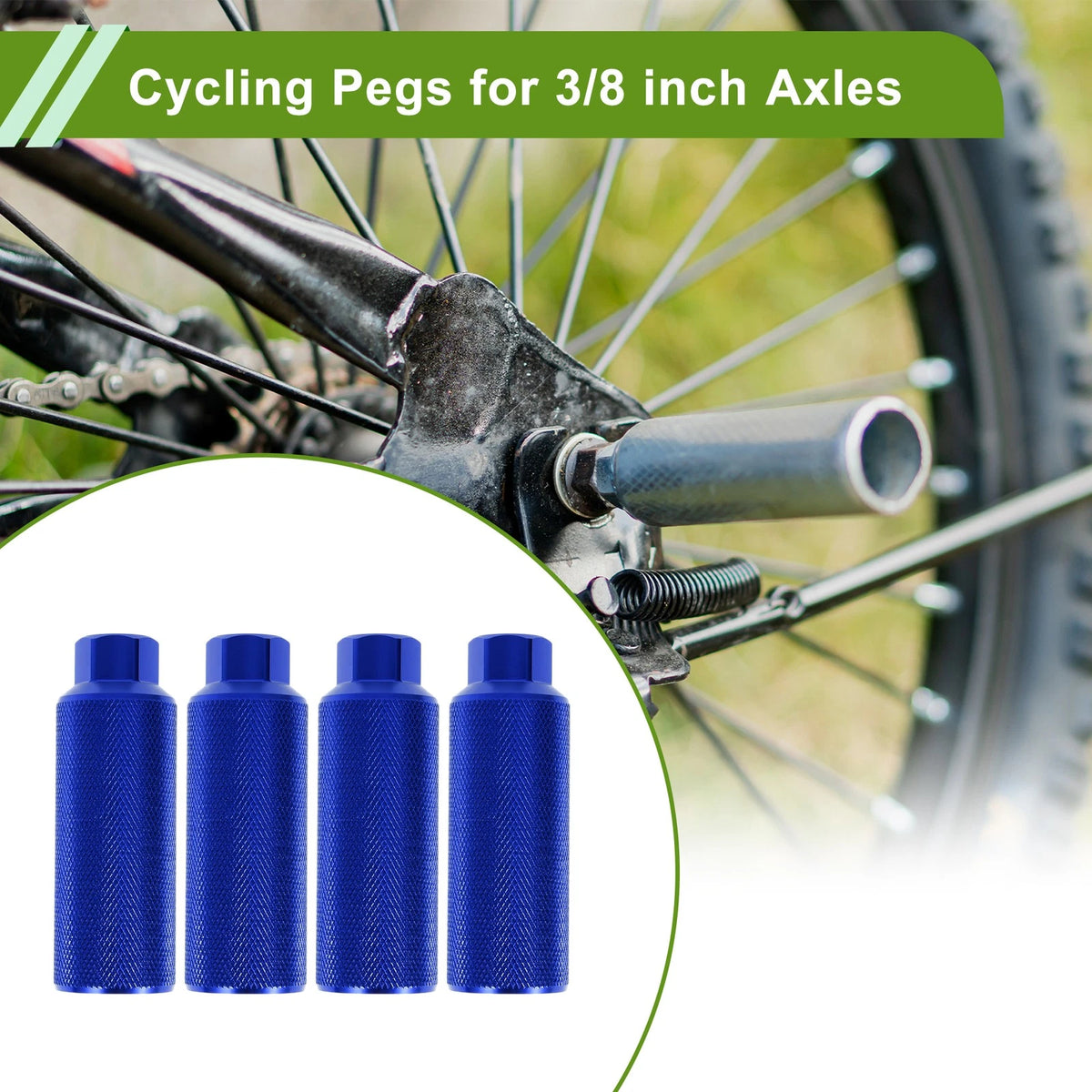 4 Pcs 110mm Bike Pegs Cycling Foot Pegs Blue for All Makes Models (2010–2020)