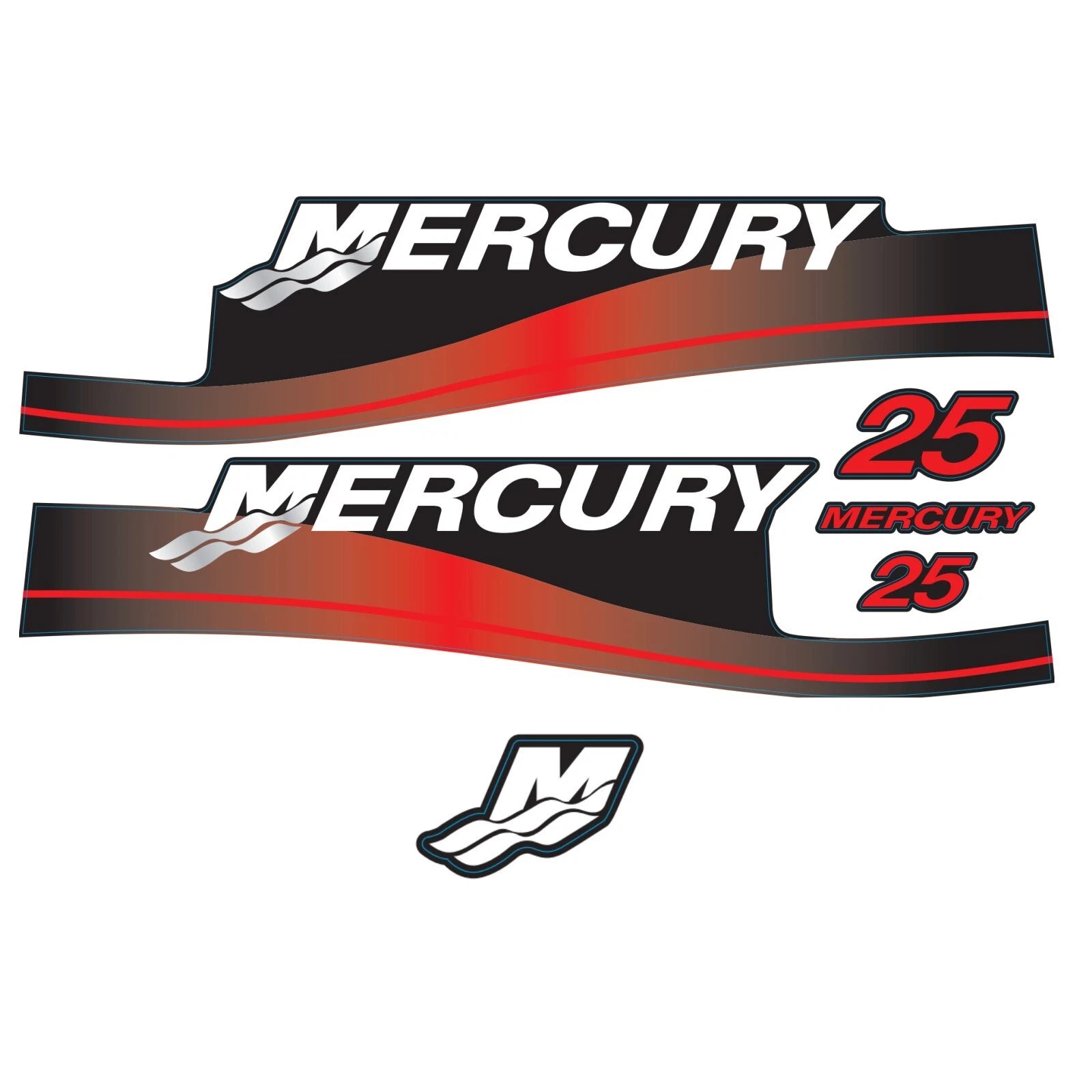 Sticker Set for Mercury 25 hp Outboard (808499A00)