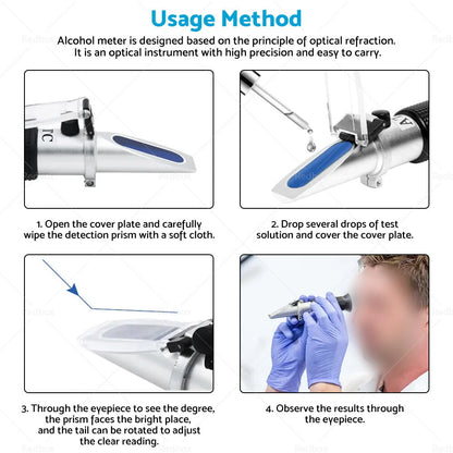 ATC Alcohol Refractometer 0-80% for Liquor Wine Beer