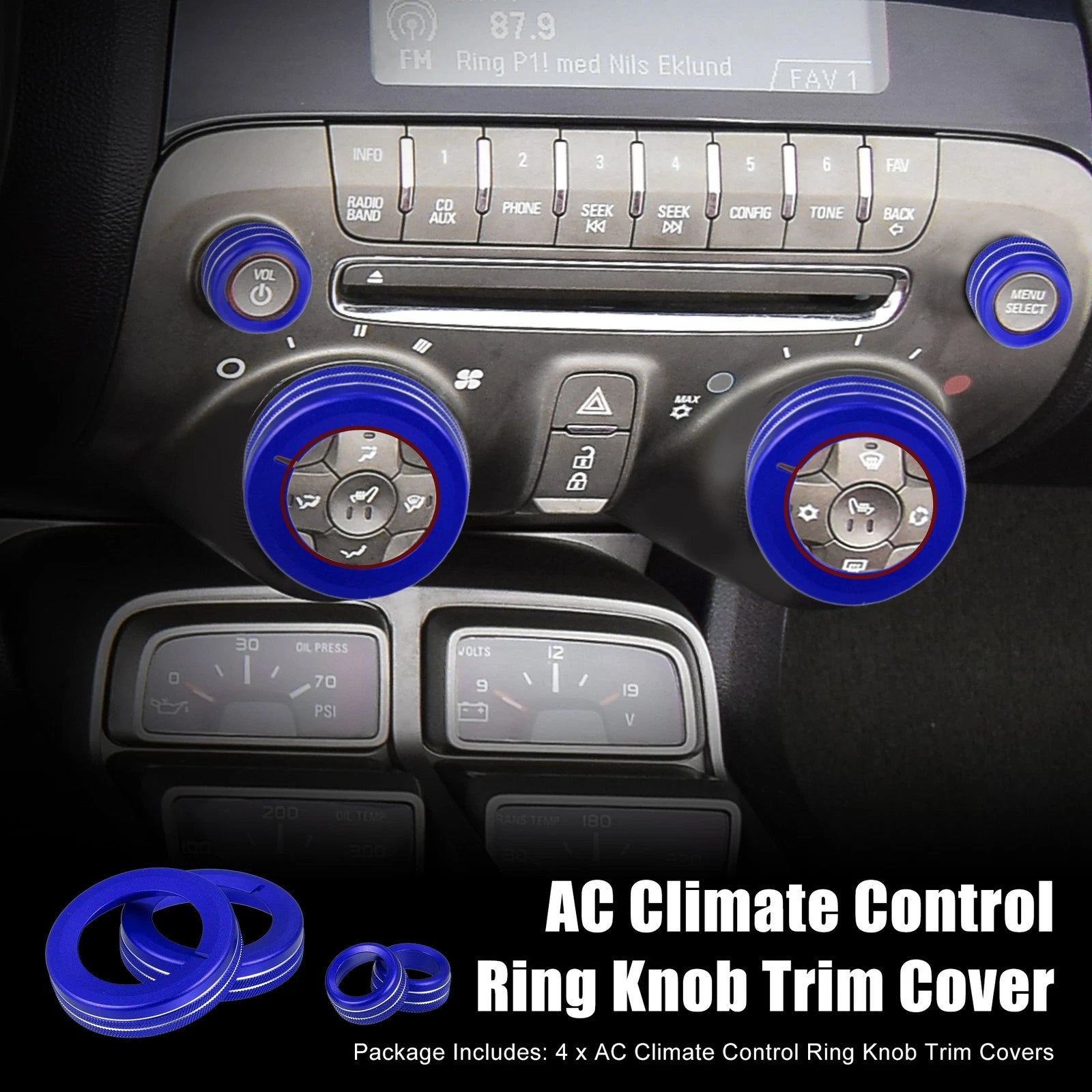 Center Control Ring Knob Cover Set for Chevrolet Camaro (2016–2024)