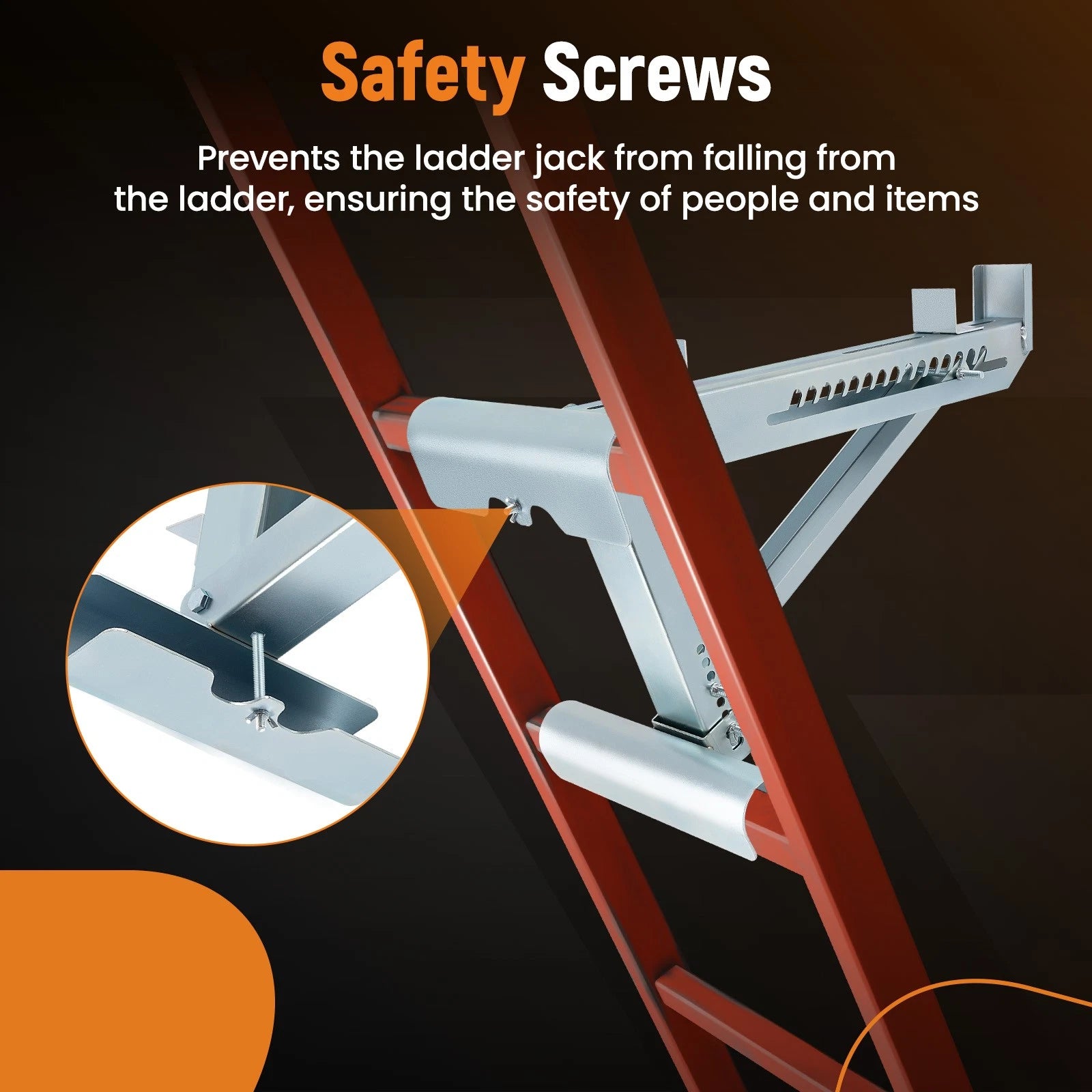 2pc Adjustable Ladder Bracket for Universal Use (20in, 440lbs Load)