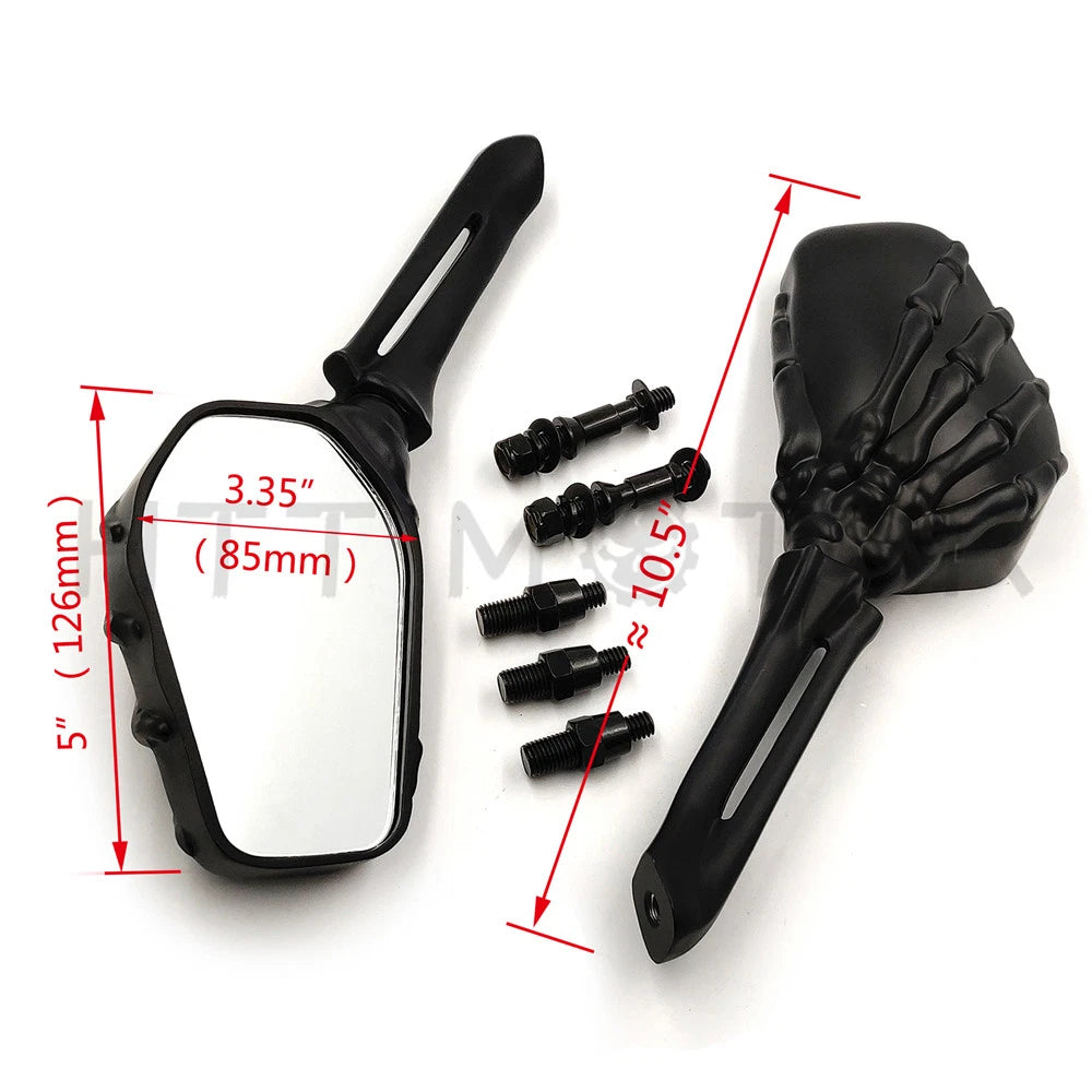 Skull Rearview Mirrors for Harley Dyna Wide Glide (2006–2023)