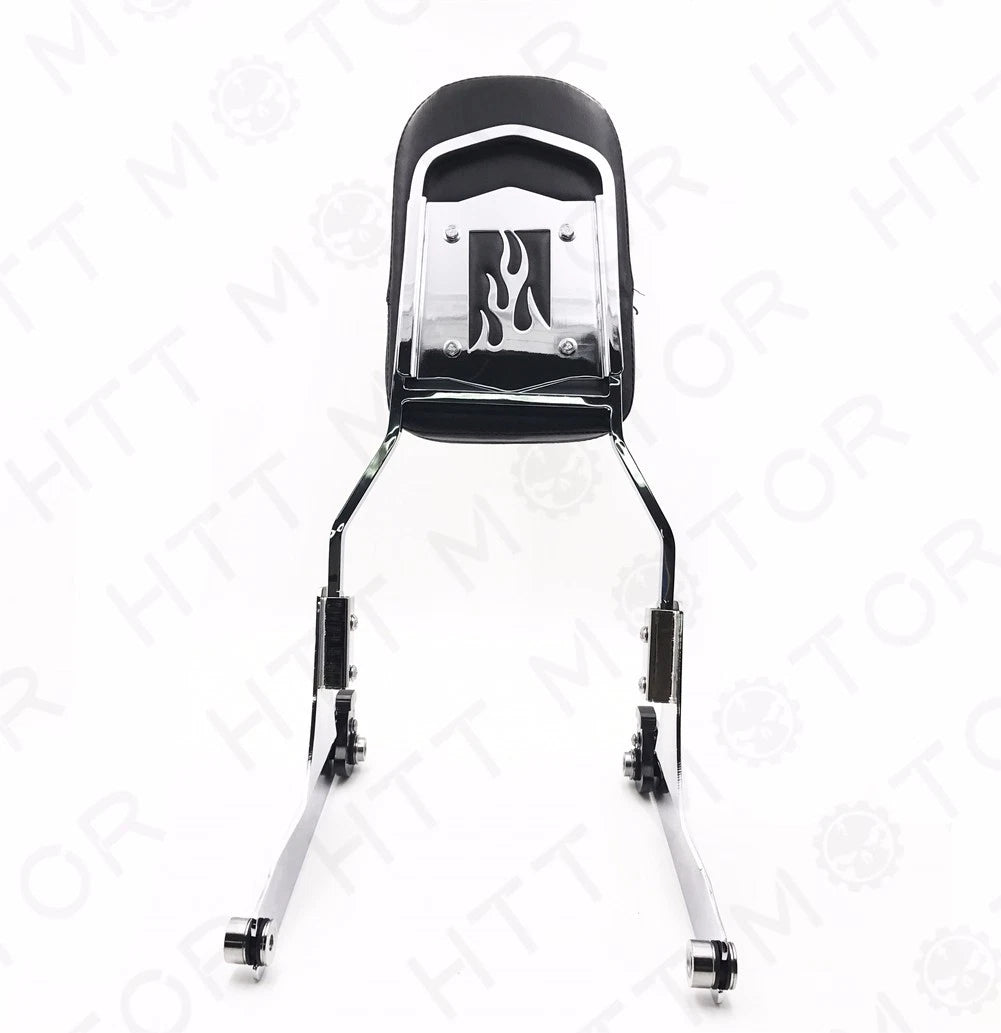 Flame Detachable Backrest Sissy Bar Chrome for Harley FXST FXSTB FXSTS (2000–Present)