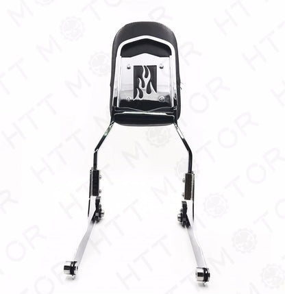 Flame Detachable Backrest Sissy Bar Chrome for Harley FXST FXSTB FXSTS (2000–Present)