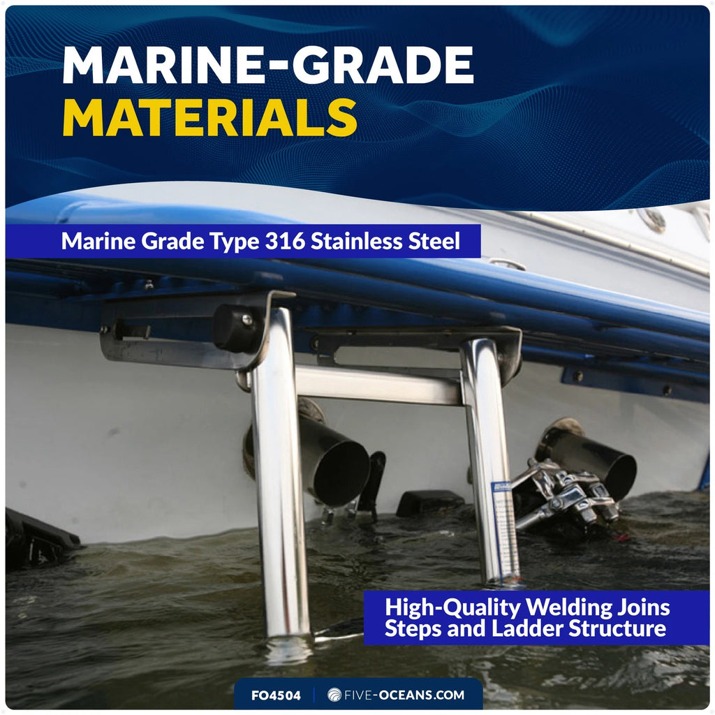 3 Step Telescoping Boat Ladder for Under Platform (Boat Swim Ladder)
