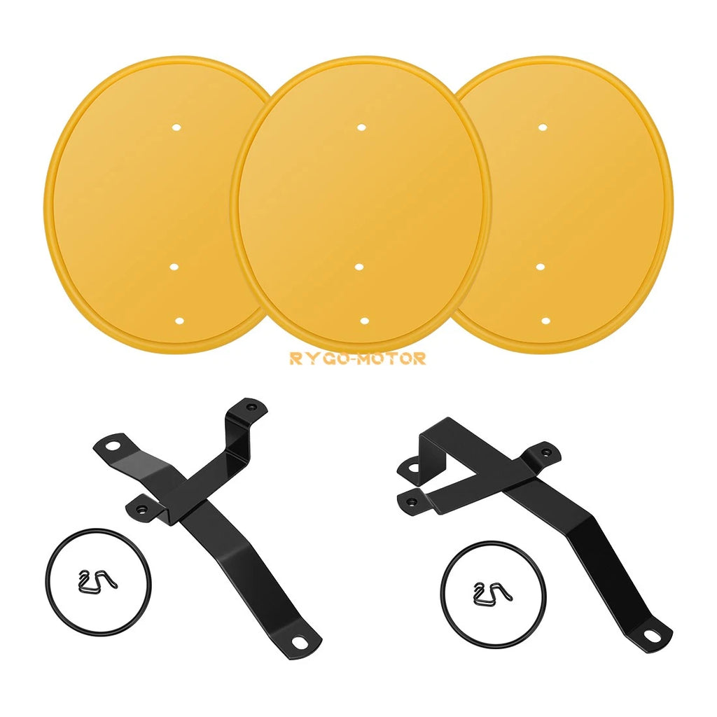 3 Yellow Number Plates w/ Brackets for Honda Z50 Z50R (1979–1987)