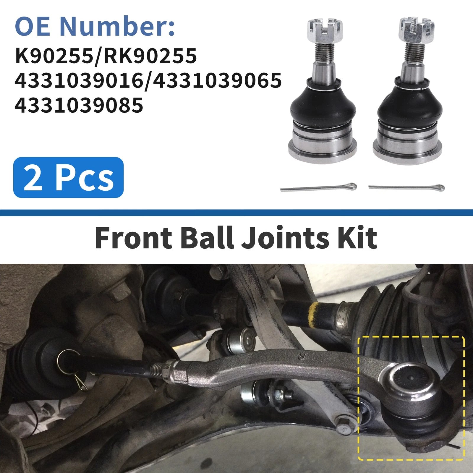 2 Pcs Front Upper Ball Joints Replacement for Toyota Tacoma 4WD (1995–1997)